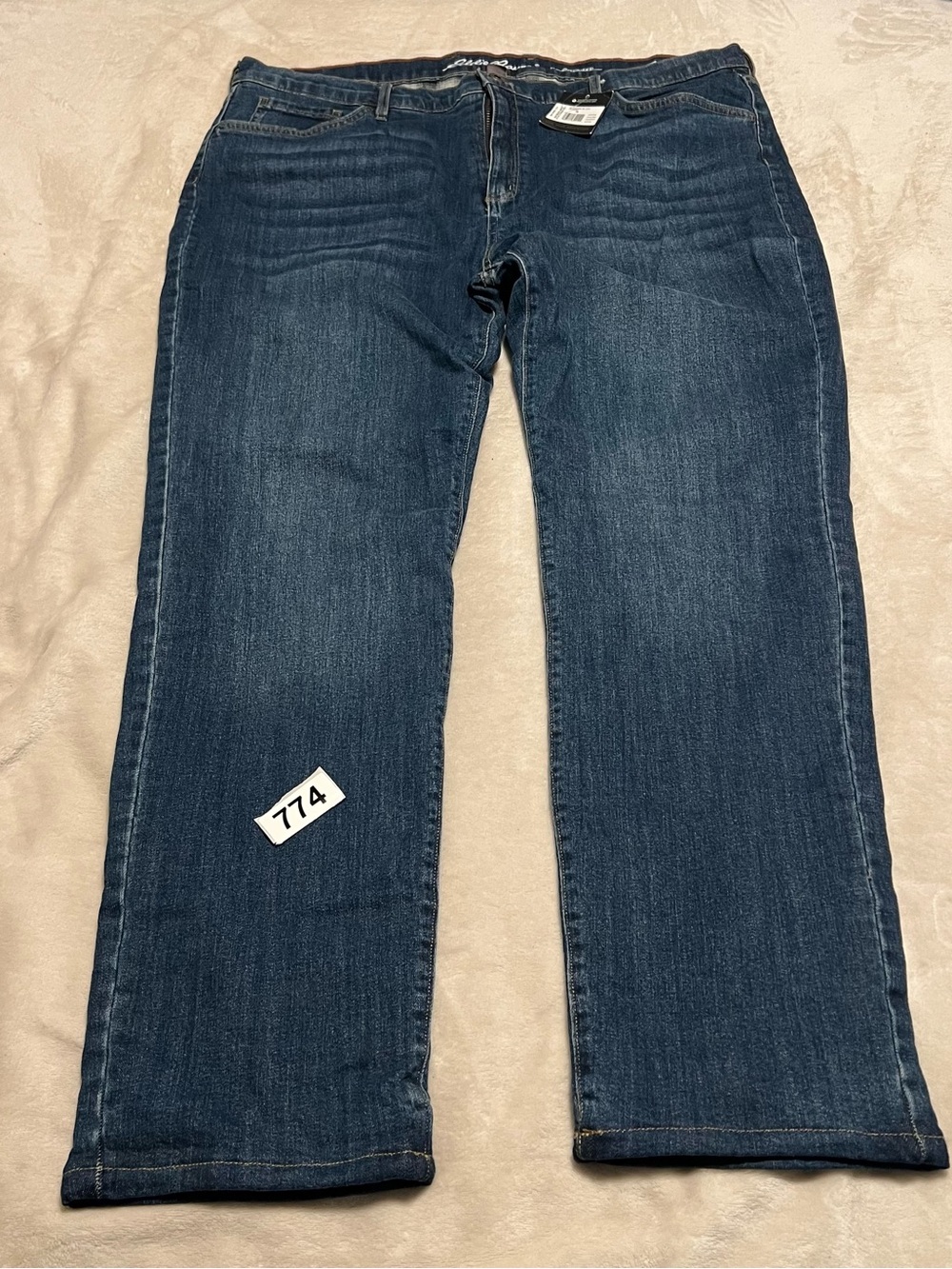 Eddie Bauer Black and White Plaid Lined Denim Waistband